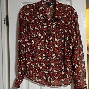 The Limited Long Sleeve Sheer Blouse Medium